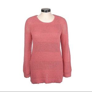 ‘Denim & Co.’ Mesh Crochet Tunic  W/ Knit Tank (Plus)